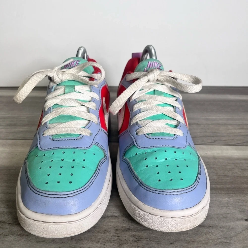 Nike Court Borough‎ Low Recraft Kids 4.5Y Cobalt Bliss Track Red Sneakers Cool